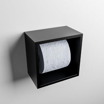 toilettenpapierhalter solid surface würfel schwarz