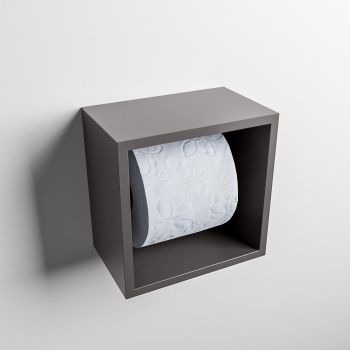 toilettenpapierhalter solid surface würfel dunkelgrau