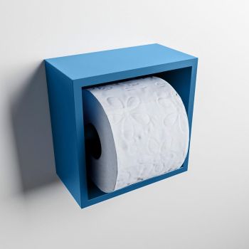 toilettenpapierhalter solid surface halbe würfel blau