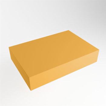aufsatzplatte l freih&auml;ngend solid surface 60 cm gelb...