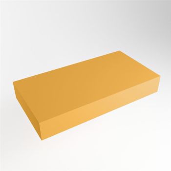 aufsatzplatte l freih&auml;ngend solid surface 80 cm gelb...
