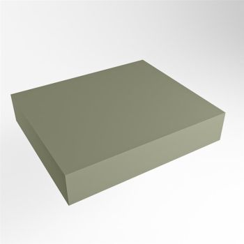 aufsatzplatte xxl freihängend Solid Surface 60 cm army grün m49882ar