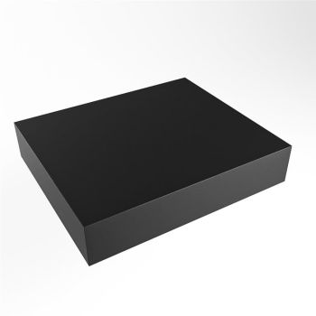 aufsatzplatte xxl freihängend Solid Surface 60 cm schwarz m49882ub
