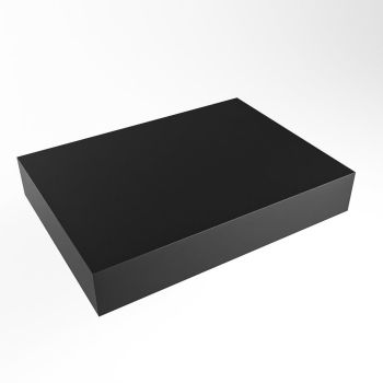aufsatzplatte xxl freihängend Solid Surface 70 cm schwarz m49883ub
