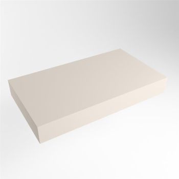 aufsatzplatte xxl freihängend Solid Surface 90 cm leinen m49885li