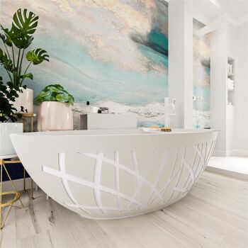 badewanne mineralwerkstoff serie holm design 180 cm lavendel 180 liter