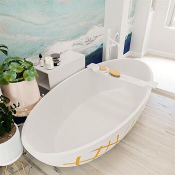 badewanne mineralwerkstoff serie holm design 180 cm gelb 180 liter