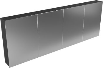 CUBB spiegelschrank 200x70x16cm farbe schwarz mit 4...