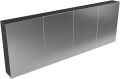 CUBB spiegelschrank 200x70x16cm farbe schwarz mit 4 türen