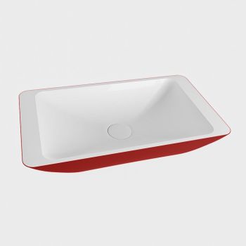 aufsatzwaschbecken solid surface topi außen Rot innen Weiß 60cm M80180fit