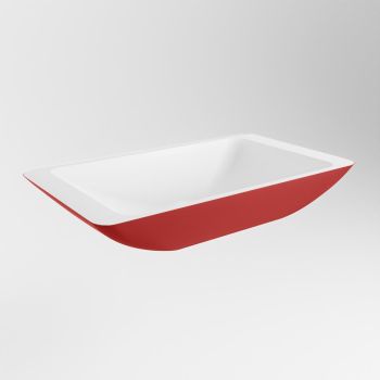 aufsatzwaschbecken solid surface topi außen Rot innen Weiß 60cm M80180fit