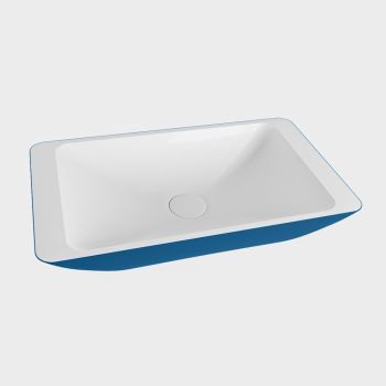 aufsatzwaschbecken solid surface topi au&szlig;en Blau...