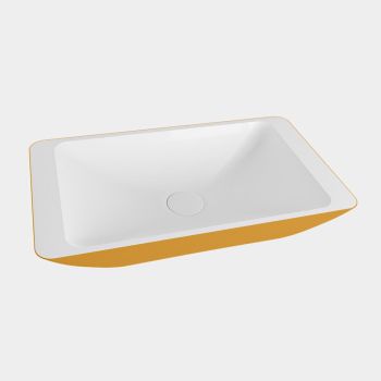aufsatzwaschbecken solid surface topi au&szlig;en Gelb...