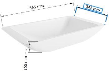 aufsatzwaschbecken solid surface topi außen Taupe innen Weiß 60cm M80180skt