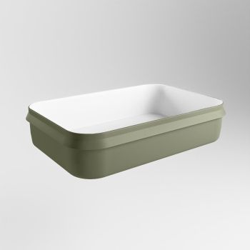 aufsatzwaschbecken solid surface arvo außen Army Grün innen Weiß 55cm M80179at