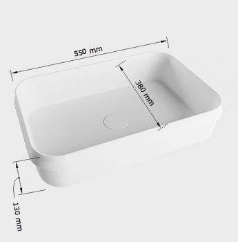 aufsatzwaschbecken solid surface arvo außen Minze innen Weiß 55cm M80179gyt