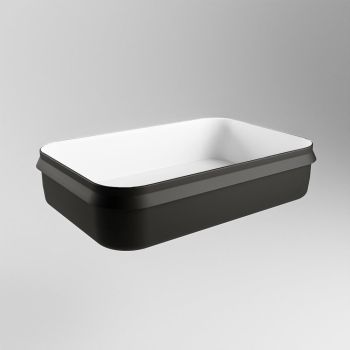 aufsatzwaschbecken solid surface arvo außen Schwarz innen Weiß 55cm M80179urt