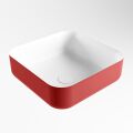 aufsatzwaschbecken solid surface binx außen Rot innen Weiß 36cm M49903fit