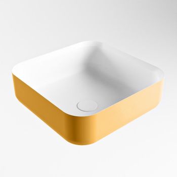 aufsatzwaschbecken solid surface binx außen Gelb innen Weiß 36cm M49903cht