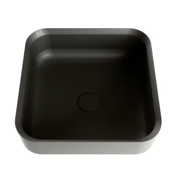 aufsatzwaschbecken solid surface binx außen Schwarz innen Schwarz 36cm M49904ur