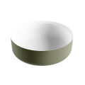 aufsatzwaschbecken solid surface coss außen Army Grün innen Weiß 36cm M49901at