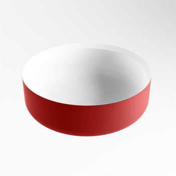 aufsatzwaschbecken solid surface coss außen Rot innen Weiß 36cm M49901fit