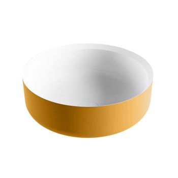 aufsatzwaschbecken solid surface coss außen Gelb innen Weiß 36cm M49901cht