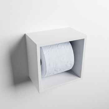 toilettenpapierhalter solid surface würfel weiß