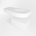 Frei hängende Waschtisch mit handtuchhalter weiß 100 cm becken Weiß matt RIVA 10004