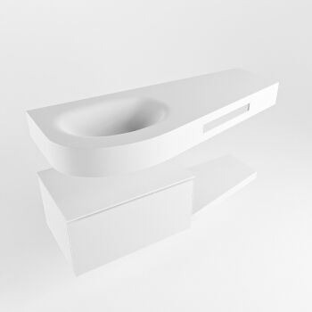 Frei hängende Waschtisch mit handtuchhalter weiß 120 cm becken Weiß matt RIVA 10005