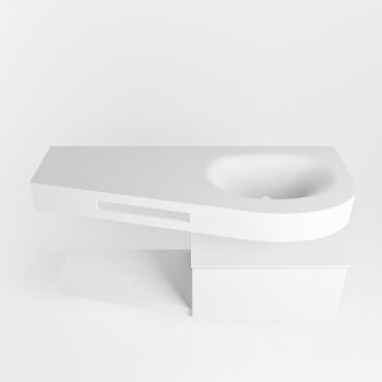 Frei hängende Waschtisch mit handtuchhalter weiß 120 cm becken Weiß matt RIVA 10006