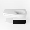 Frei hängende Waschtisch mit handtuchhalter schwarz 100 cm becken Weiß matt RIVA 10010