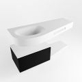Frei hängende Waschtisch mit handtuchhalter schwarz 120 cm becken Weiß matt RIVA 10015