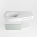 Frei hängende Waschtisch mit handtuchhalter minze 100 cm becken Weiß matt RIVA 10027
