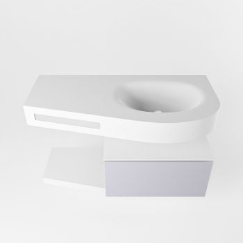 Frei hängende Waschtisch mit handtuchhalter lavendel 100 cm becken Weiß matt RIVA 10050