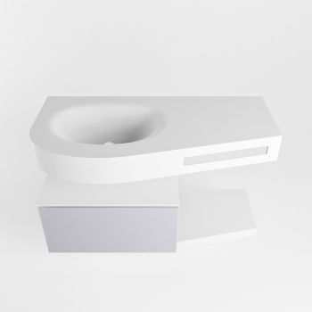 Frei hängende Waschtisch mit handtuchhalter lavendel 100 cm becken Weiß matt RIVA 10051