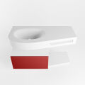 Frei hängende Waschtisch mit handtuchhalter rot 100 cm becken Weiß matt RIVA 10083