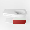 Frei hängende Waschtisch mit handtuchhalter rot 100 cm becken Weiß matt RIVA 10084