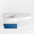 Frei hängende Waschtisch mit handtuchhalter blau 120 cm becken Weiß matt RIVA 10093