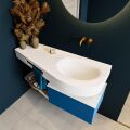 Frei hängende Waschtisch mit handtuchhalter blau 120 cm becken Weiß matt RIVA 10094