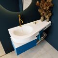 Frei hängende Waschtisch mit handtuchhalter blau 120 cm becken Weiß matt RIVA 10095