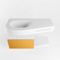 Frei hängende Waschtisch mit handtuchhalter gelb 100 cm becken Weiß matt RIVA 10097