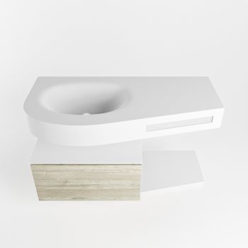 Frei hängende Waschtisch mit handtuchhalter light brown grey 100 cm becken Weiß matt RIVA 10139