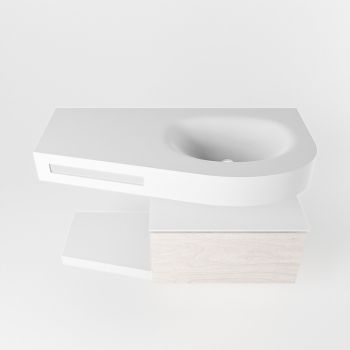 Frei hängende Waschtisch mit handtuchhalter underlayment 100 cm becken Weiß matt RIVA 10156