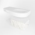 Frei hängende Waschtisch mit handtuchhalter carrara 100 cm becken Weiß matt RIVA 10170