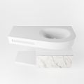 Frei hängende Waschtisch mit handtuchhalter carrara 100 cm becken Weiß matt RIVA 10170