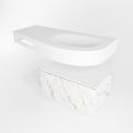 Frei hängende Waschtisch mit handtuchhalter carrara 100 cm becken Weiß matt RIVA 10172
