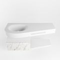 Frei hängende Waschtisch mit handtuchhalter carrara 120 cm becken Weiß matt RIVA 10173