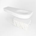 Frei hängende Waschtisch mit handtuchhalter carrara 120 cm becken Weiß matt RIVA 10176