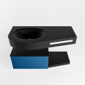 Frei hängende Waschtisch mit handtuchhalter blau 100 cm becken Schwarz matt RIVA 10265